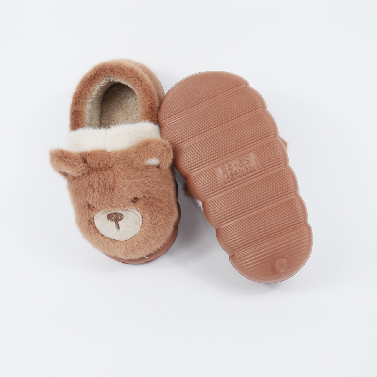 Дитячі зимові тапулі “Cute Bear” пухнасті у вигляді ведмедика