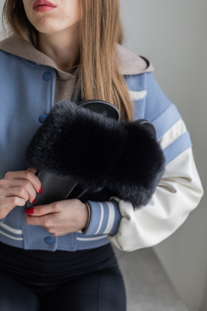 Жіночі тапочки для вулиці, чорні — на резиновій підошві