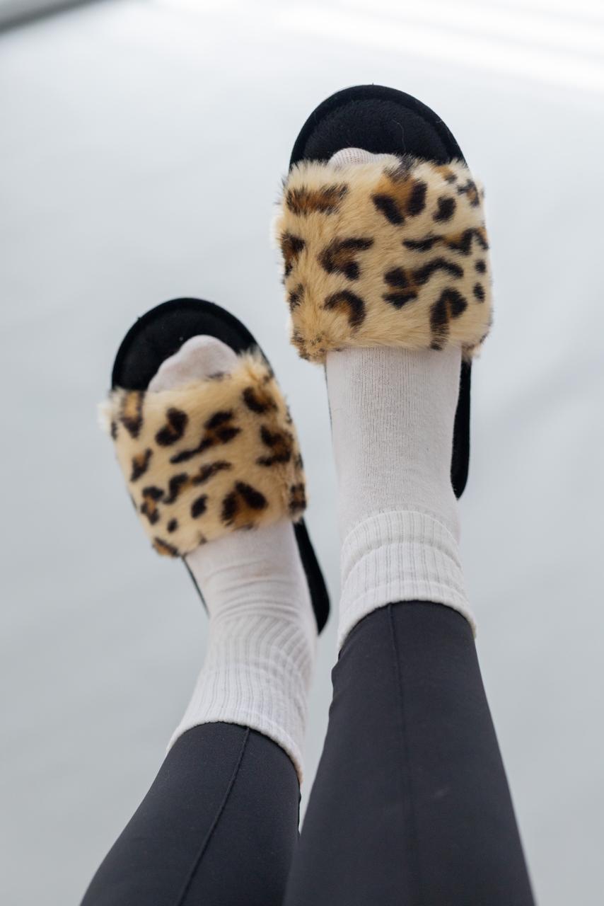 Жіночі домашні капці Halluci з хутра Класичний леопард