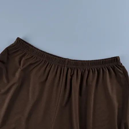 Пижама с шортами и майкой из модала — шоколадная, S–L