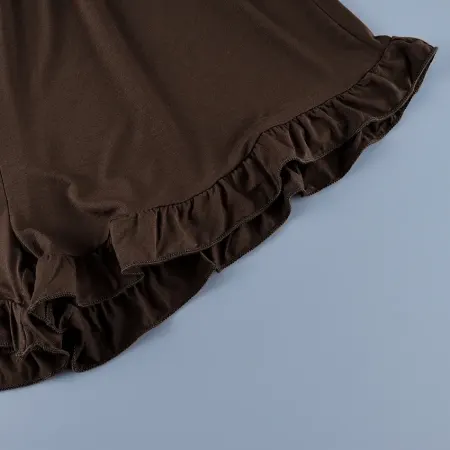 Пижама с шортами и майкой из модала — шоколадная, S–L