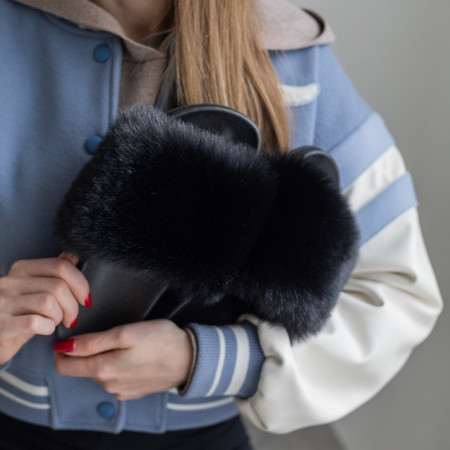 Жіночі тапочки для вулиці, чорні — на резиновій підошві