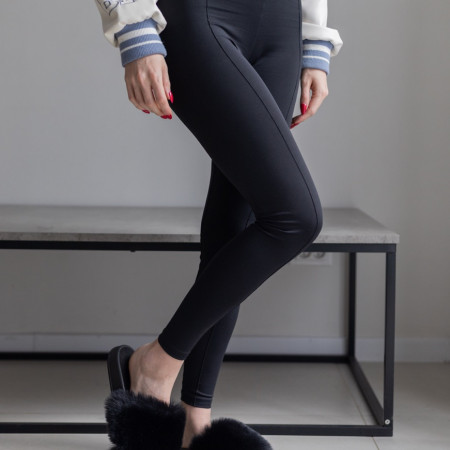 Жіночі тапочки для вулиці, чорні — на резиновій підошві