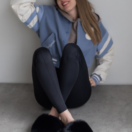 Жіночі тапочки для вулиці, чорні — на резиновій підошві