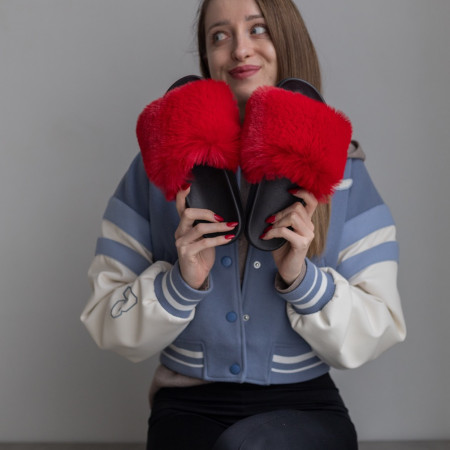 Жіночі тапочки для вулиці, червоні — на резиновій підошві