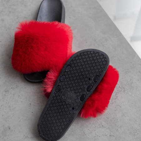 Жіночі тапочки для вулиці, червоні — на резиновій підошві