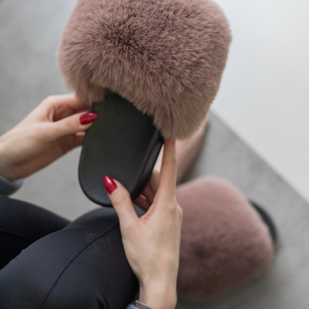 Жіночі тапочки для вулиці, коричневі — на резиновій підошві