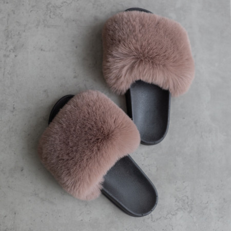 Жіночі тапочки для вулиці, коричневі — на резиновій підошві