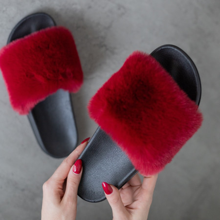 Жіночі літні тапочки Бордового кольору з гумовою підошвою