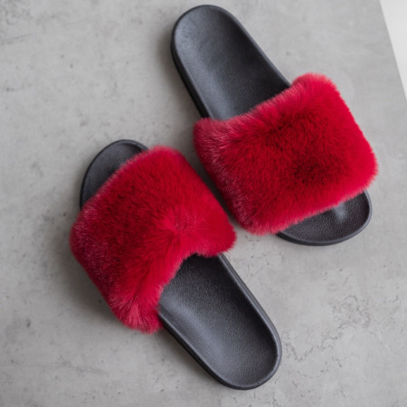 Жіночі літні тапочки Бордового кольору з гумовою підошвою