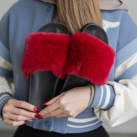 Жіночі літні тапочки Бордового кольору з гумовою підошвою