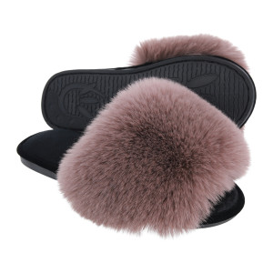 Жіночі домашні капці Halluci з хутра у коричнево-чорному кольорі