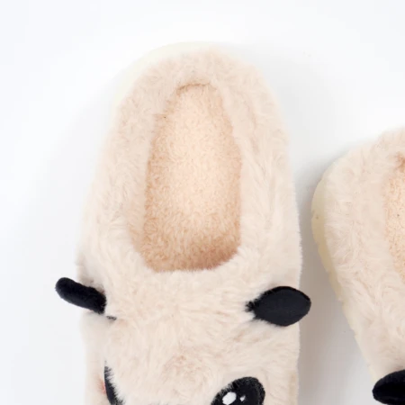 Дитячі тапки Panda з еко-хутра бежеві