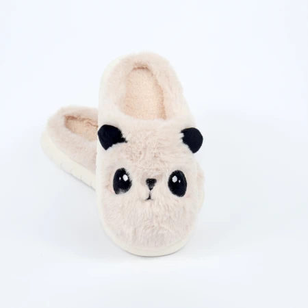 Дитячі тапки Panda з еко-хутра бежеві