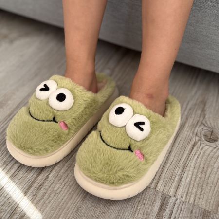Дитячі тапки Frog з еко-хутра зелені