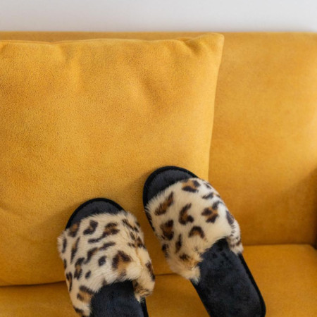 Жіночі домашні капці Halluci з хутра Класичний леопард