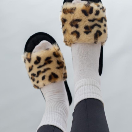 Жіночі домашні капці Halluci з хутра Класичний леопард