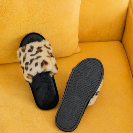 Жіночі домашні капці Halluci з хутра Класичний леопард