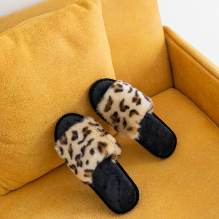 Жіночі домашні капці Halluci з хутра Класичний леопард