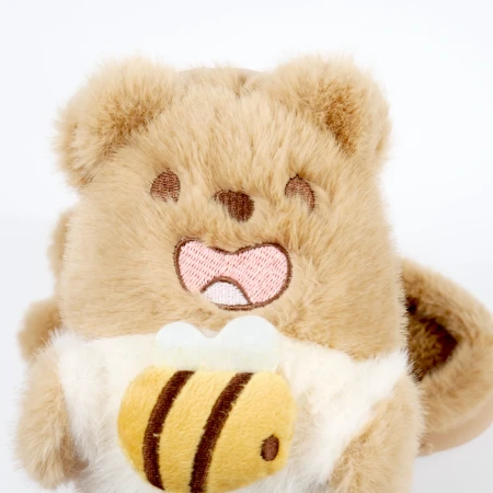 Детские комнатные тапочки «Зверята» из эко-меха (Светло-коричневый мишка)