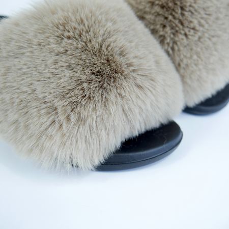 Жіночі тапочки для вулиці, капучино — на резиновій підошві