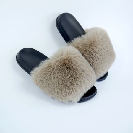 Жіночі тапочки для вулиці, капучино — на резиновій підошві