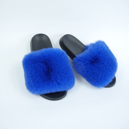 Женские тапочки для улицы, синий цвет — на резиновой подошве