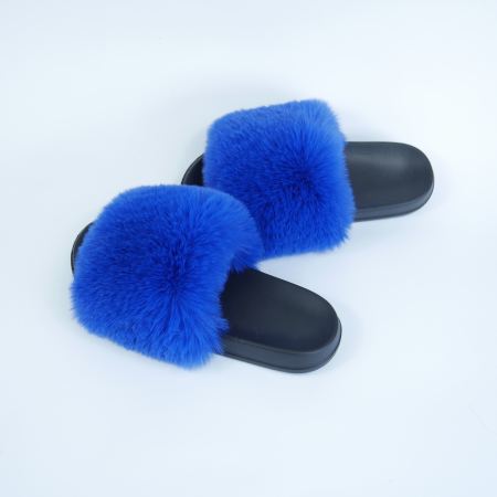 Женские тапочки для улицы, синий цвет — на резиновой подошве
