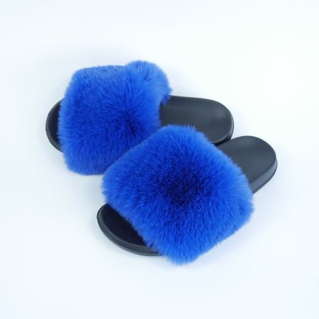 Женские тапочки для улицы, синий цвет — на резиновой подошве