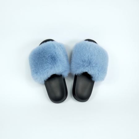 Жіночі тапочки для вулиці, блакитний колір — на резиновій підошві