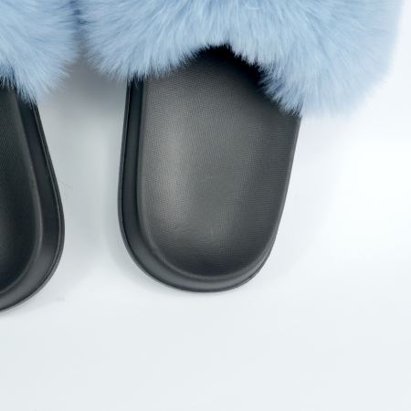 Жіночі тапочки для вулиці, блакитний колір — на резиновій підошві