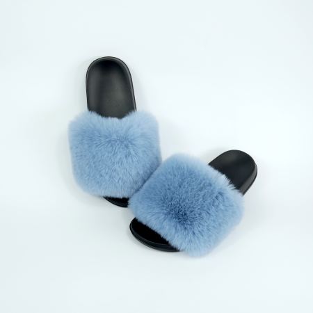 Жіночі тапочки для вулиці, блакитний колір — на резиновій підошві