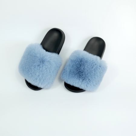 Жіночі тапочки для вулиці, блакитний колір — на резиновій підошві