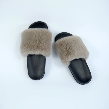 Женские уличные тапочки на резиновой подошве, бежевые