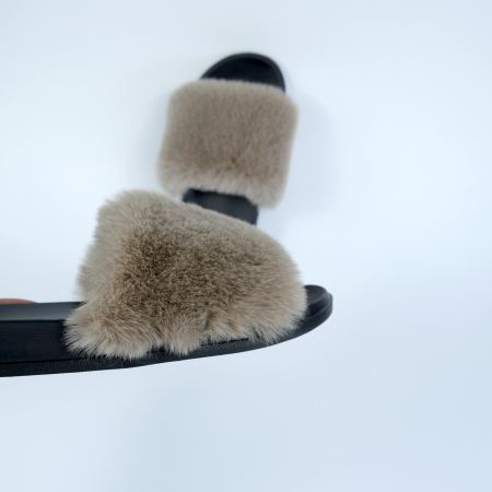 Женские уличные тапочки на резиновой подошве, бежевые