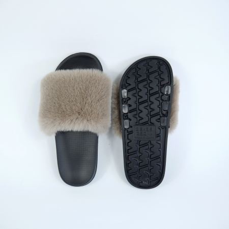 Женские уличные тапочки на резиновой подошве, бежевые