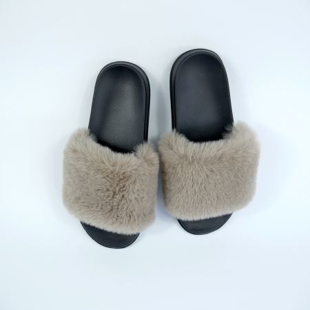 Женские уличные тапочки на резиновой подошве, бежевые