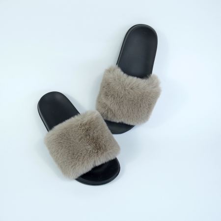 Женские уличные тапочки на резиновой подошве, бежевые