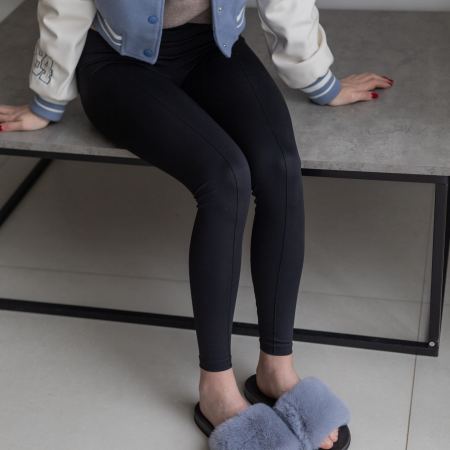 Женские уличные тапочки, серо-голубые, на резиновой подошве